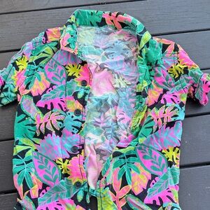 Vibrant Tropical Button-Up Shirt